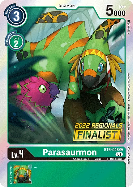 Parasaurmon &mdash; Digimon Card Game card