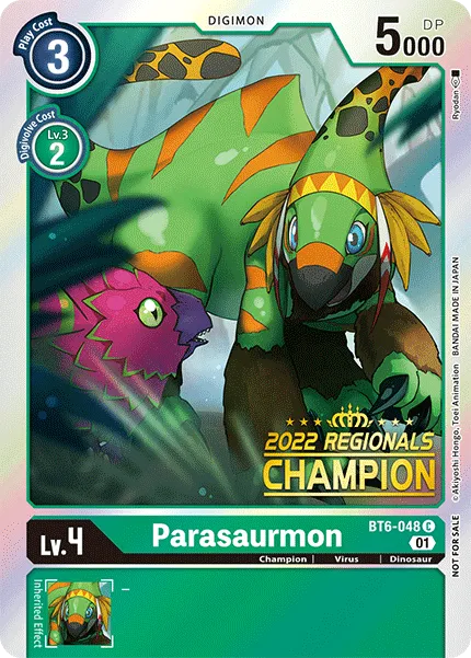 Parasaurmon &mdash; Digimon Card Game card