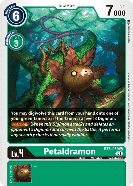 Petaldramon &mdash; Digimon Card Game card