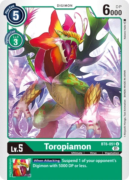 Toropiamon &mdash; Digimon Card Game card