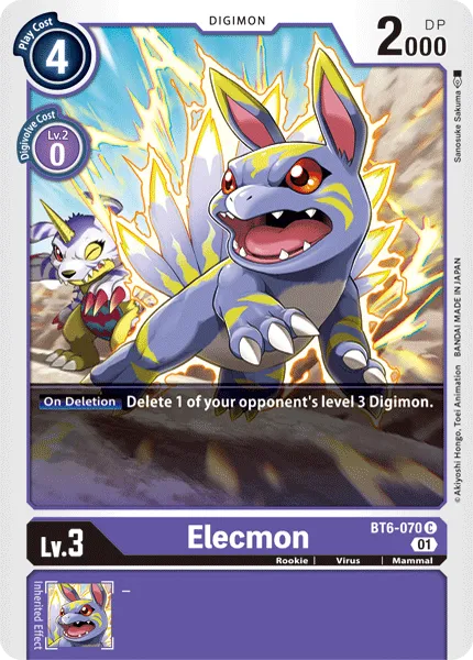 Elecmon &mdash; Digimon Card Game card