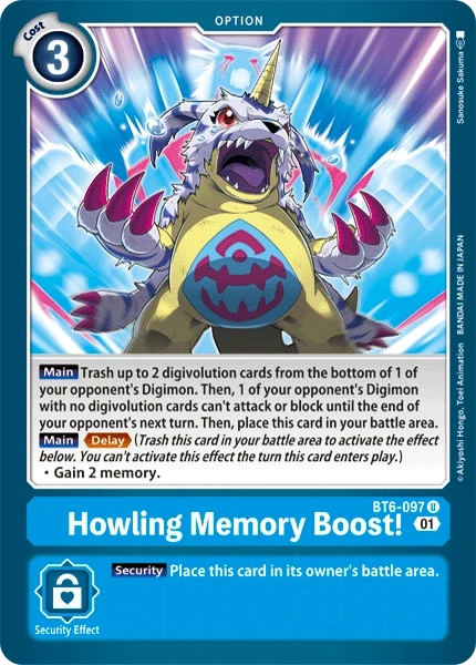 Howling Memory Boost! &mdash; Digimon Card Game card