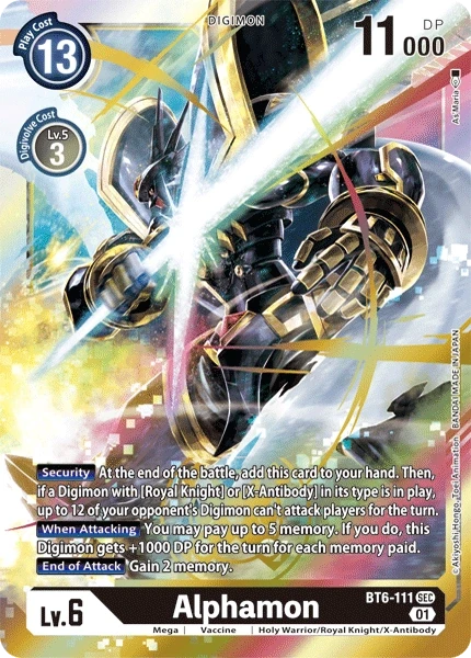 Alphamon &mdash; Digimon Card Game card
