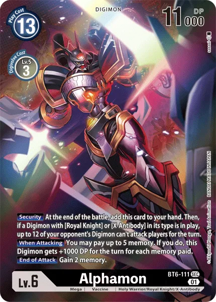 Alphamon &mdash; Digimon Card Game card