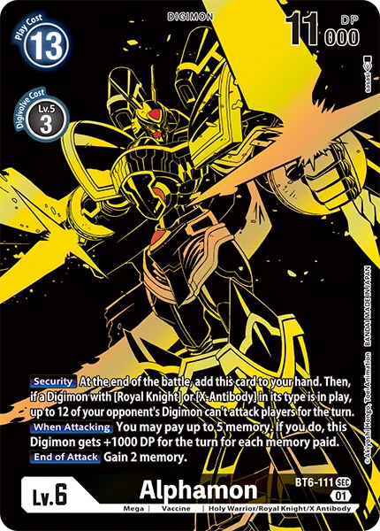 Alphamon &mdash; Digimon Card Game card