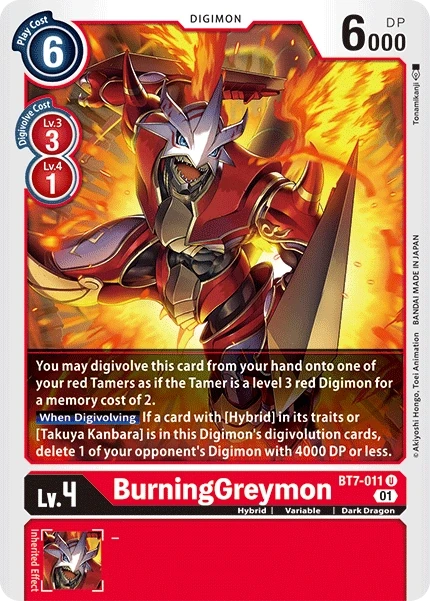 BurningGreymon &mdash; Digimon Card Game card