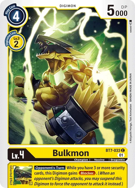 Bulkmon &mdash; Digimon Card Game card