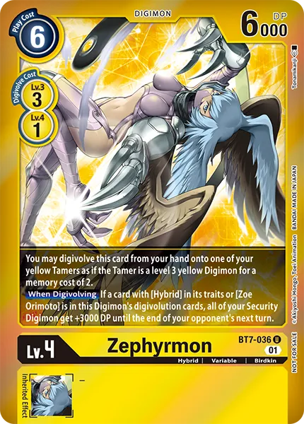 Zephyrmon &mdash; Digimon Card Game card