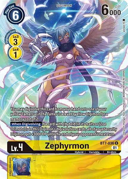 Zephyrmon &mdash; Digimon Card Game card