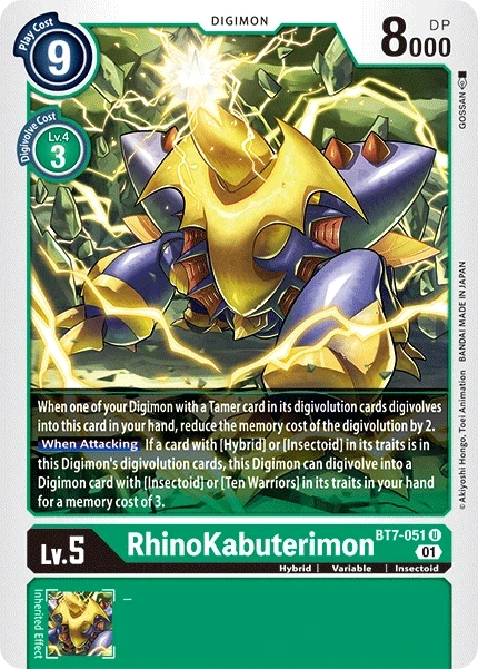 RhinoKabuterimon &mdash; Digimon Card Game card