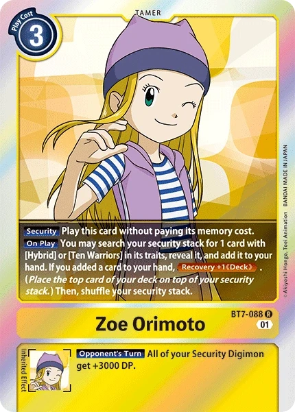 Zoe Orimoto &mdash; Digimon Card Game card