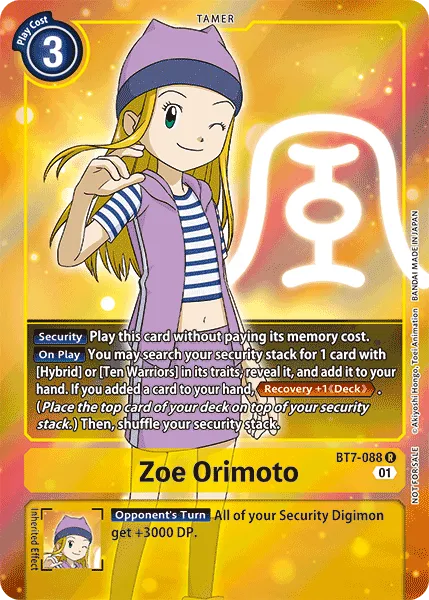 Zoe Orimoto &mdash; Digimon Card Game card