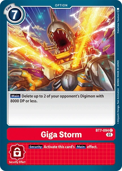 Giga Storm &mdash; Digimon Card Game card