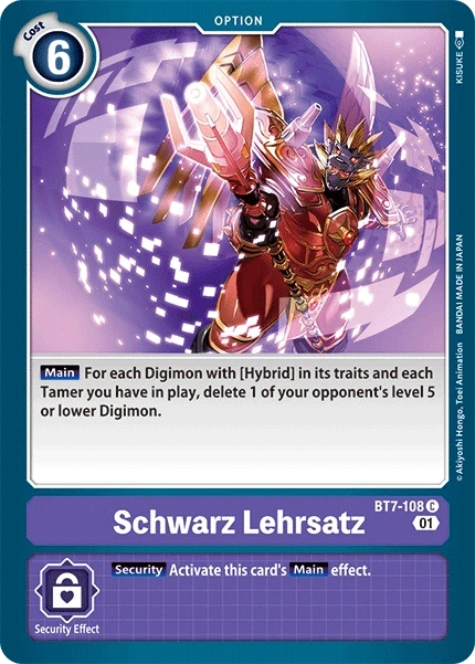 Schwarz Lehrsatz &mdash; Digimon Card Game card
