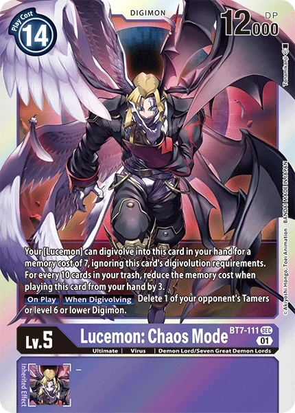Lucemon: Chaos Mode &mdash; Digimon Card Game card