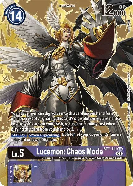 Lucemon: Chaos Mode &mdash; Digimon Card Game card