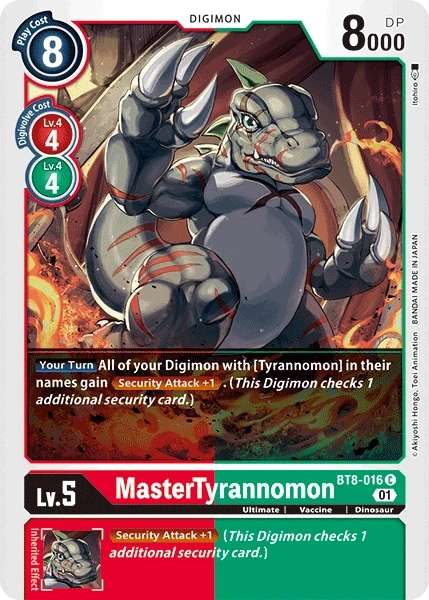 MasterTyrannomon &mdash; Digimon Card Game card
