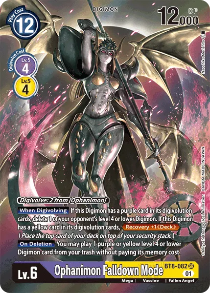 Ophanimon Falldown Mode &mdash; Digimon Card Game card
