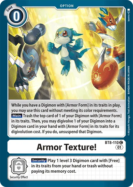 Armor Texture! &mdash; Digimon Card Game card