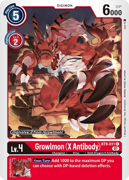 Growlmon (X Antibody) &mdash; Digimon Card Game card