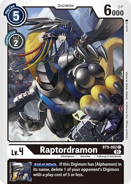 Raptordramon &mdash; Digimon Card Game card