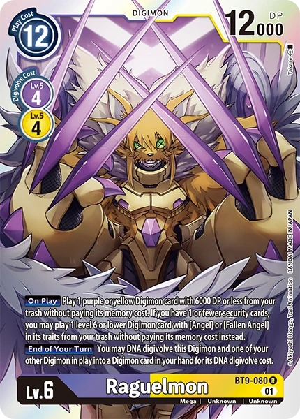 Raguelmon &mdash; Digimon Card Game card