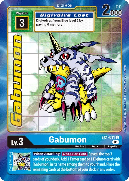 Gabumon &mdash; Digimon Card Game card