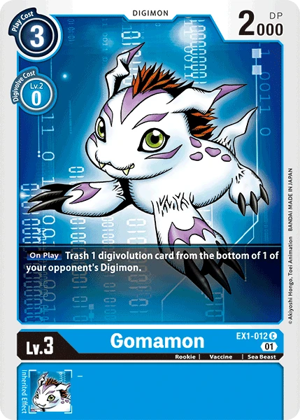 Gomamon &mdash; Digimon Card Game card