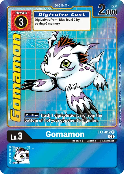 Gomamon &mdash; Digimon Card Game card