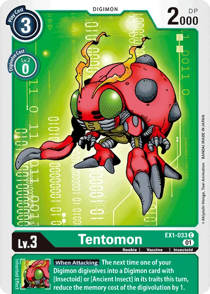 Tentomon &mdash; Digimon Card Game card
