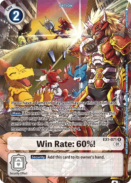 Win Rate: 60%! &mdash; Digimon Card Game card
