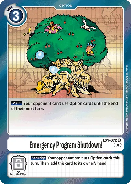 Emergency Program Shutdown! &mdash; Digimon Card Game card