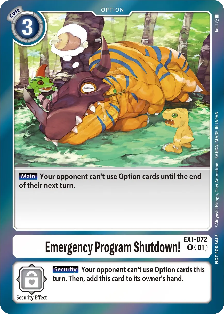 Emergency Program Shutdown! &mdash; Digimon Card Game card