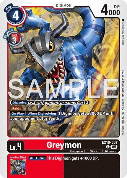 Greymon &mdash; Digimon Card Game card
