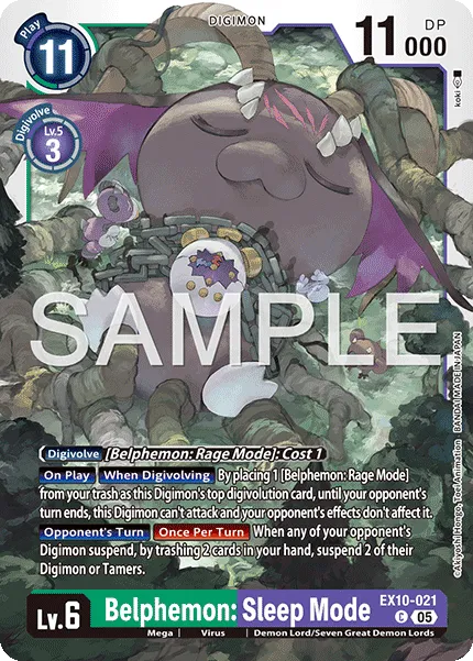 Belphemon: Sleep Mode &mdash; Digimon Card Game card