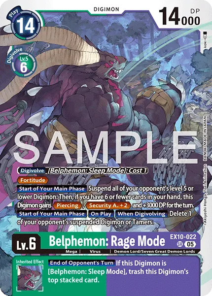 Belphemon: Rage Mode &mdash; Digimon Card Game card