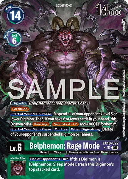 Belphemon: Rage Mode &mdash; Digimon Card Game card