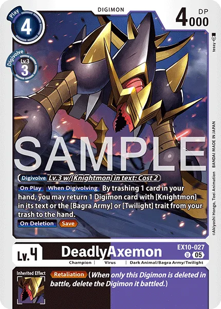DeadlyAxemon &mdash; Digimon Card Game card