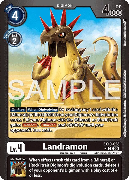 Landramon &mdash; Digimon Card Game card