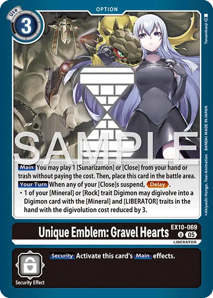 Unique Emblem: Gravel Hearts &mdash; Digimon Card Game card