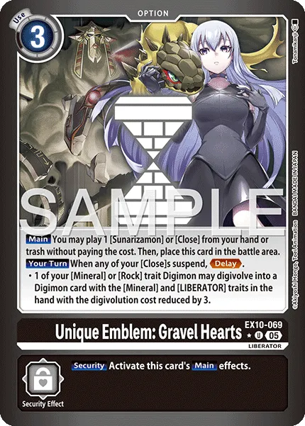 Unique Emblem: Gravel Hearts &mdash; Digimon Card Game card