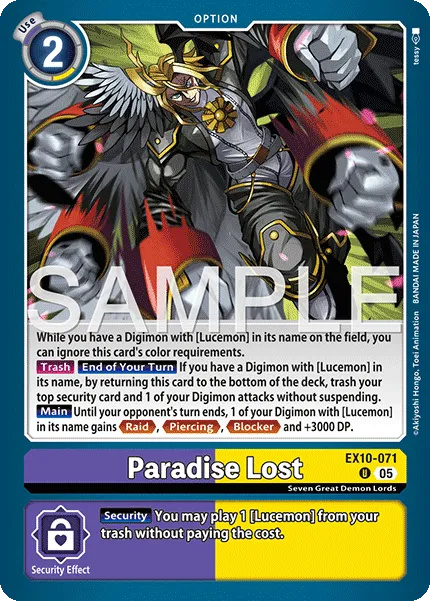 Paradise Lost &mdash; Digimon Card Game card