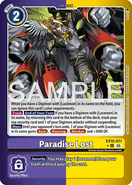 Paradise Lost &mdash; Digimon Card Game card