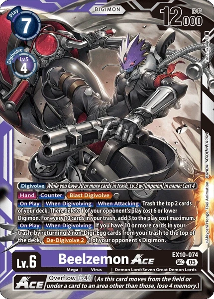 Beelzemon ACE &mdash; Digimon Card Game card