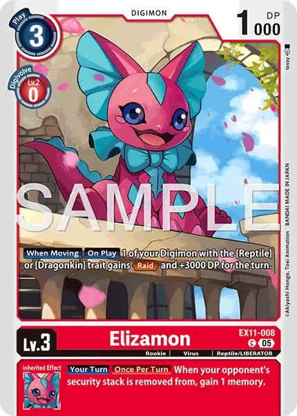 Elizamon &mdash; Digimon Card Game card
