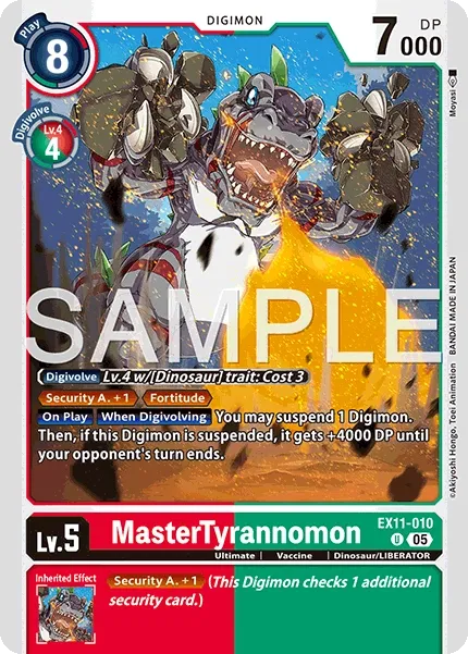 MasterTyrannomon &mdash; Digimon Card Game card