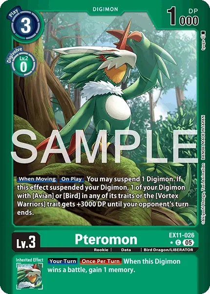 Pteromon &mdash; Digimon Card Game card