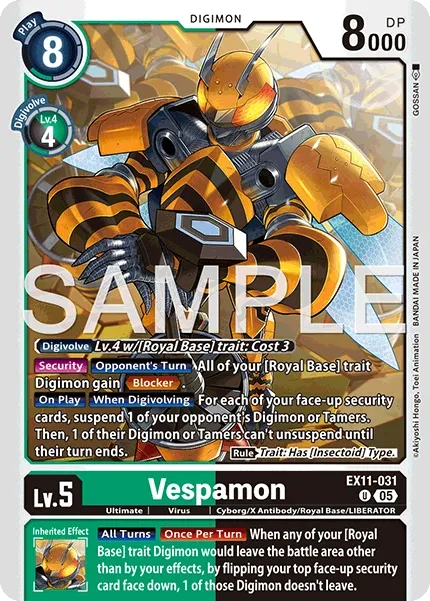 Vespamon &mdash; Digimon Card Game card