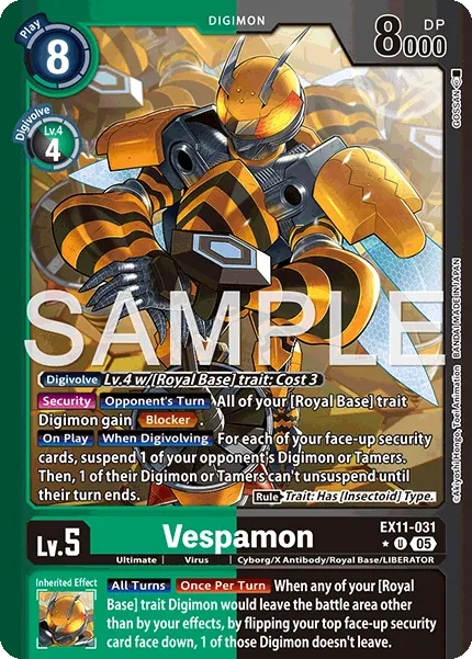 Vespamon &mdash; Digimon Card Game card
