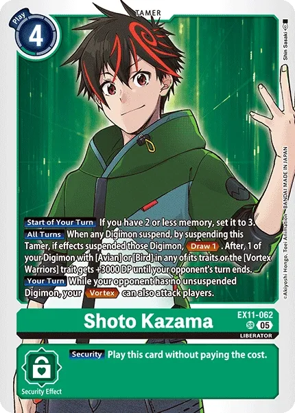 Shoto Kazama &mdash; Digimon Card Game card